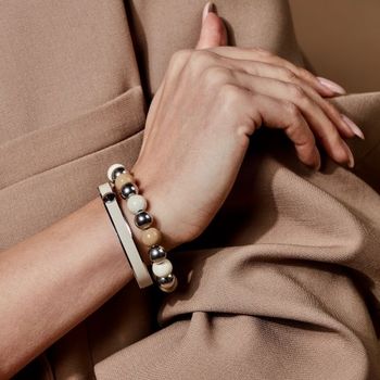 Capri armband ivory/silver