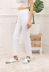 Folyrose jeans flare vit
