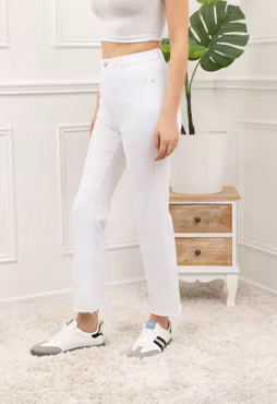 Folyrose jeans flare vit