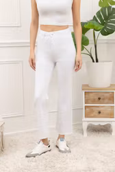 Folyrose jeans flare vit
