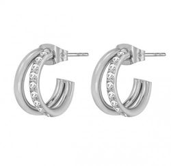 Crown duo hoop silver