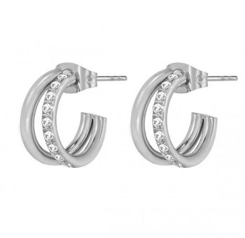 Crown duo hoop silver