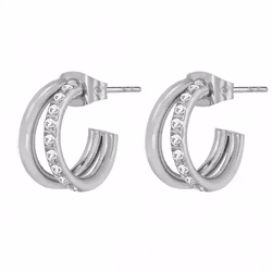 Crown duo hoop silver