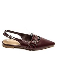 Flat sandals vinröd
