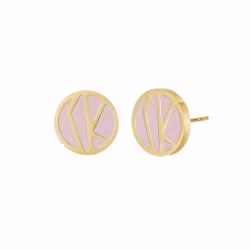 Rose enamel örhänge rosa/guld