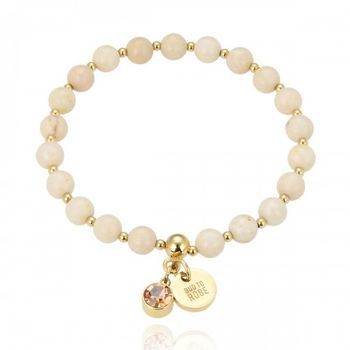 Baverly armband ivory/guld