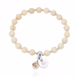 Baverly armband ivory/silver