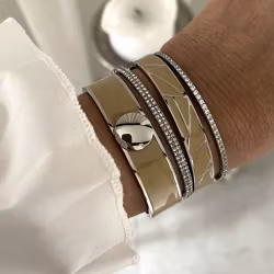 Rose armband sand/silver
