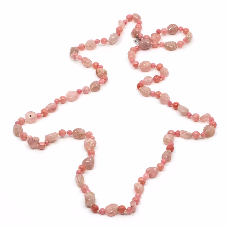 Natural rosequarts halsband rosa