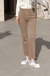 Folyrose jeans flare mörk beige