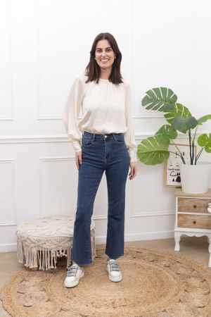 Folyrose jeans flare mörkblå D