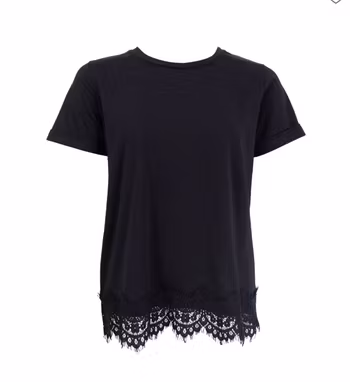 May t-shirt svart med spets