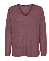Stickad crewlefile rosebrown