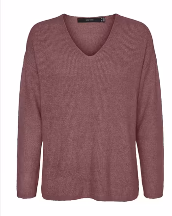 Stickad crewlefile rosebrown