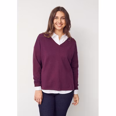 Frigga v-neck vinröd