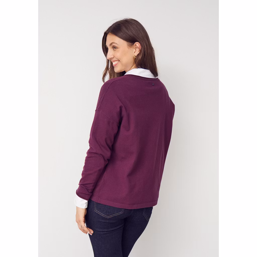 Frigga v-neck vinröd