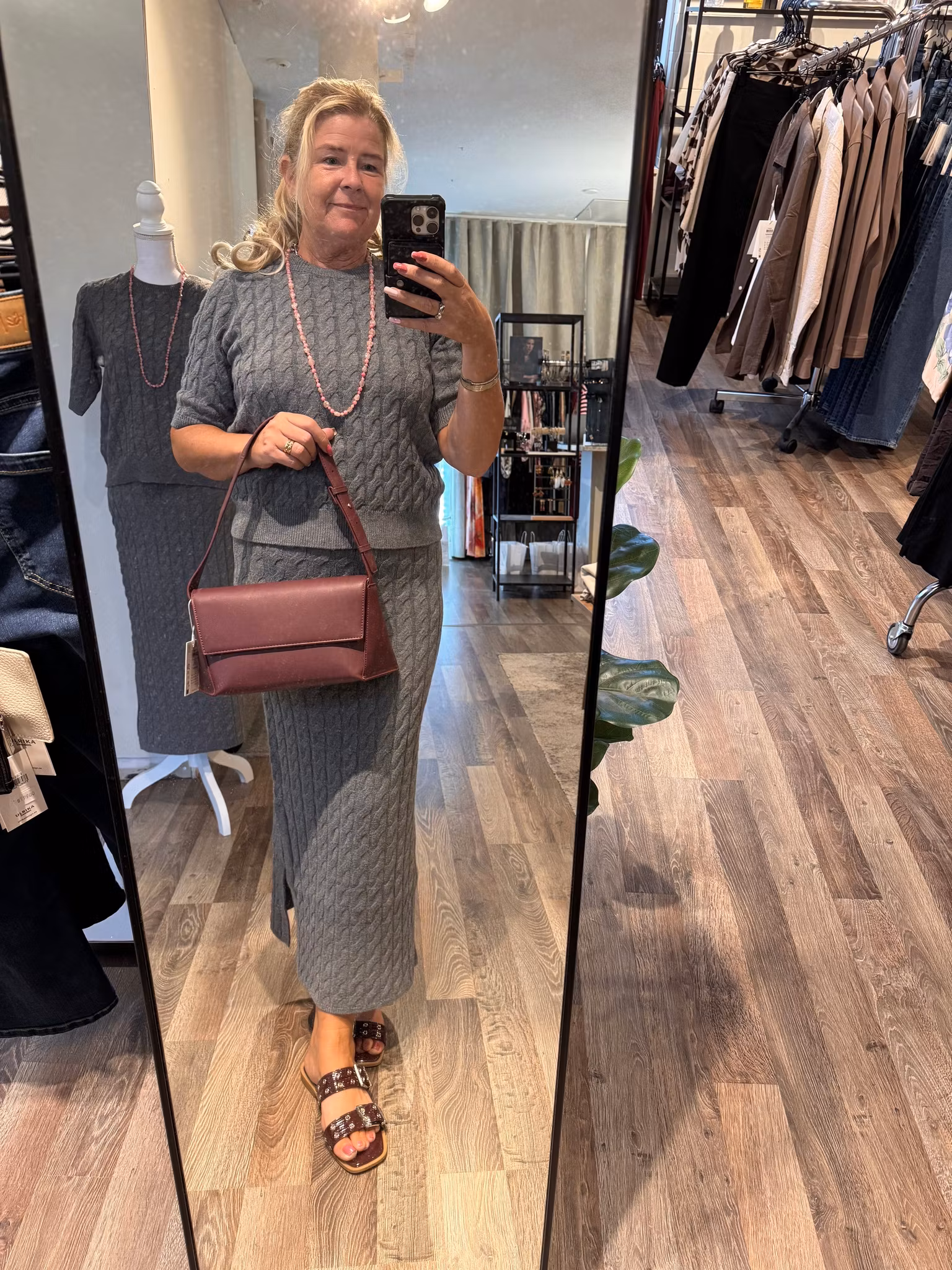 Lorella stickad topp grå