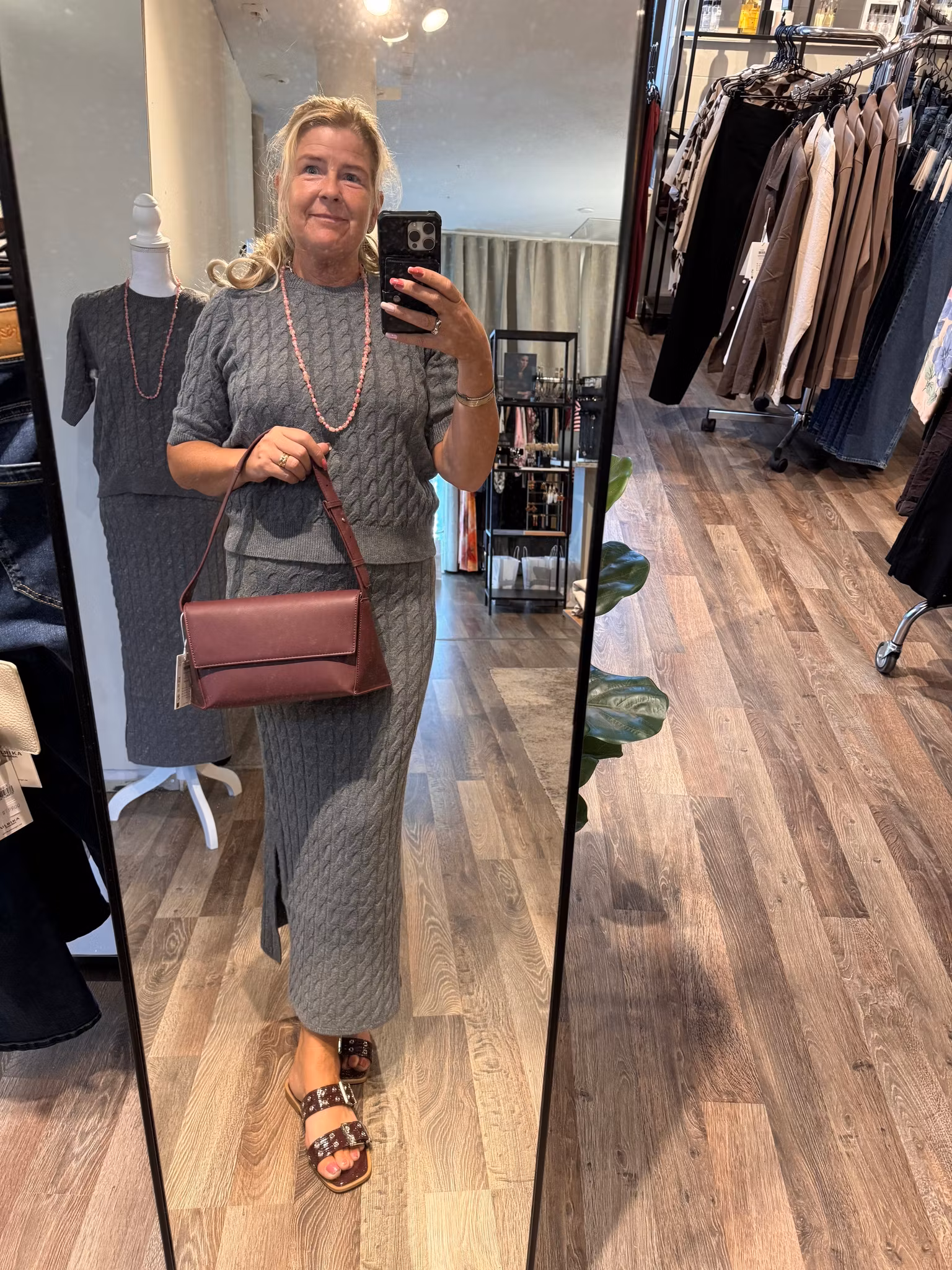 Lorella stickad topp grå