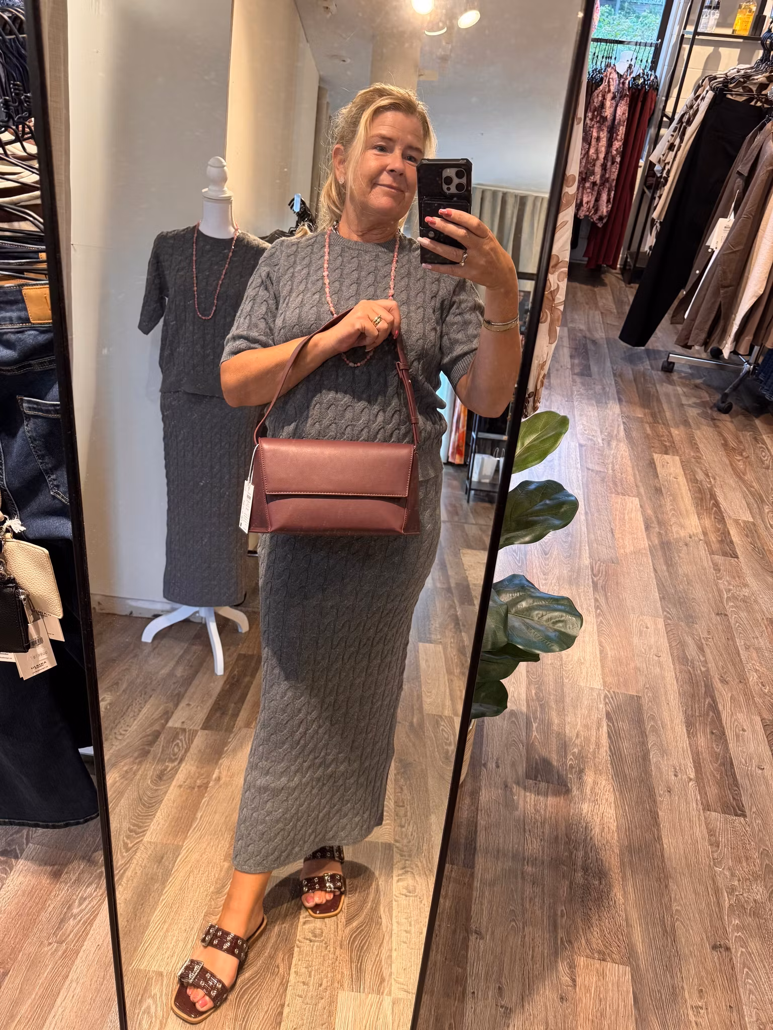 Lorella stickad topp grå