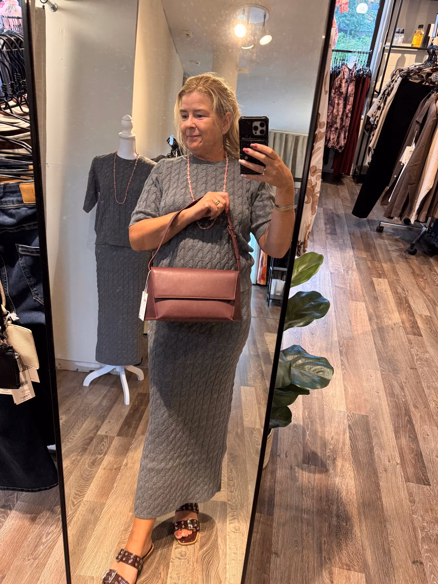 Lorella stickad topp grå