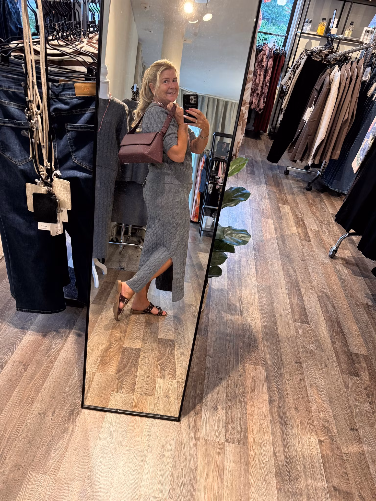 Lorella stickad topp grå