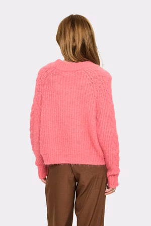 Manda stickad tröja rosa