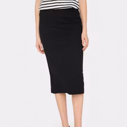 Mila tunnstickad kjol svart