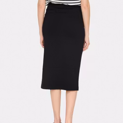 Mila tunnstickad kjol svart