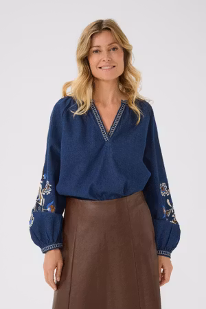 Gro broderad blus