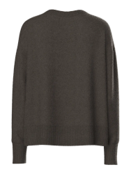 Malou o-neck stickad mörkbrun