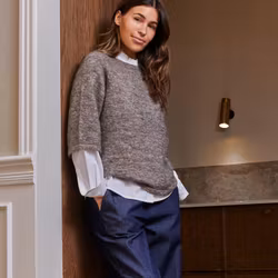 Anna kortärmad taupe melange