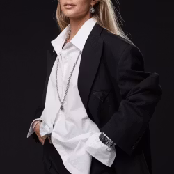 Kaia lång halsband silver