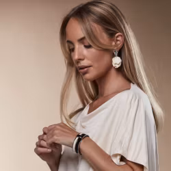 Paloma small örgängen ivory/silver