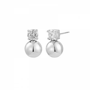 Stella bead örhänge silver