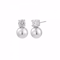 Stella bead örhänge silver