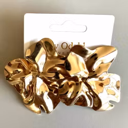 Örhänge stor blomma bankad guld