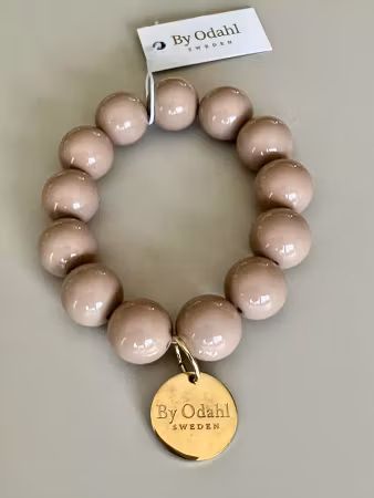 Pärlarmband kula nougat
