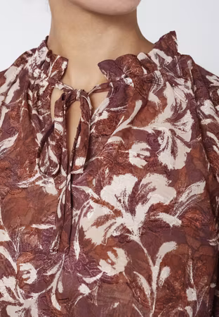 Elza blus bordeaux flower
