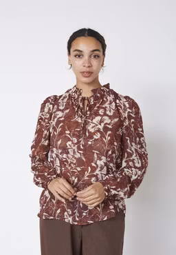 Elza blus bordeaux flower