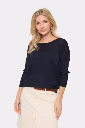 Mila r-neck pullover marinblå
