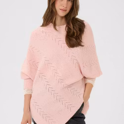Holiday poncho rosa