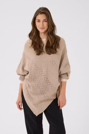Holiday poncho beige