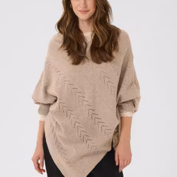 Holiday poncho beige