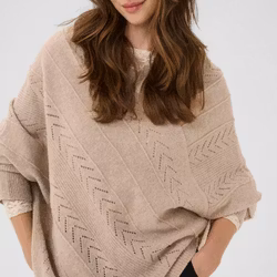 Holiday poncho beige