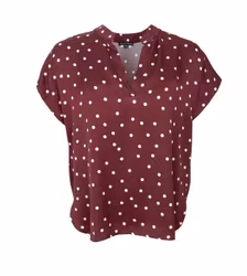 Valery blus vinröd prickig