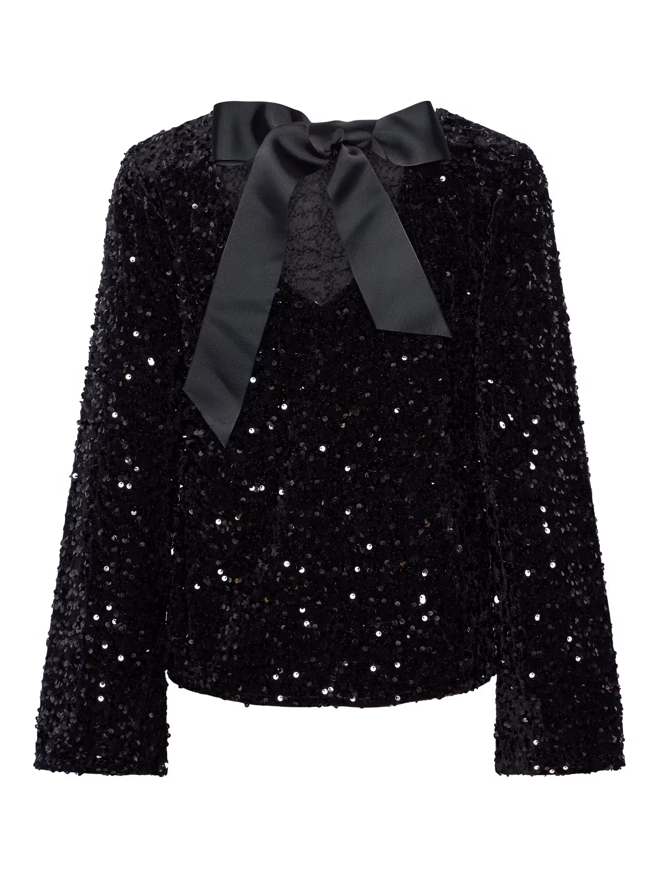 Kam paljett topp svart