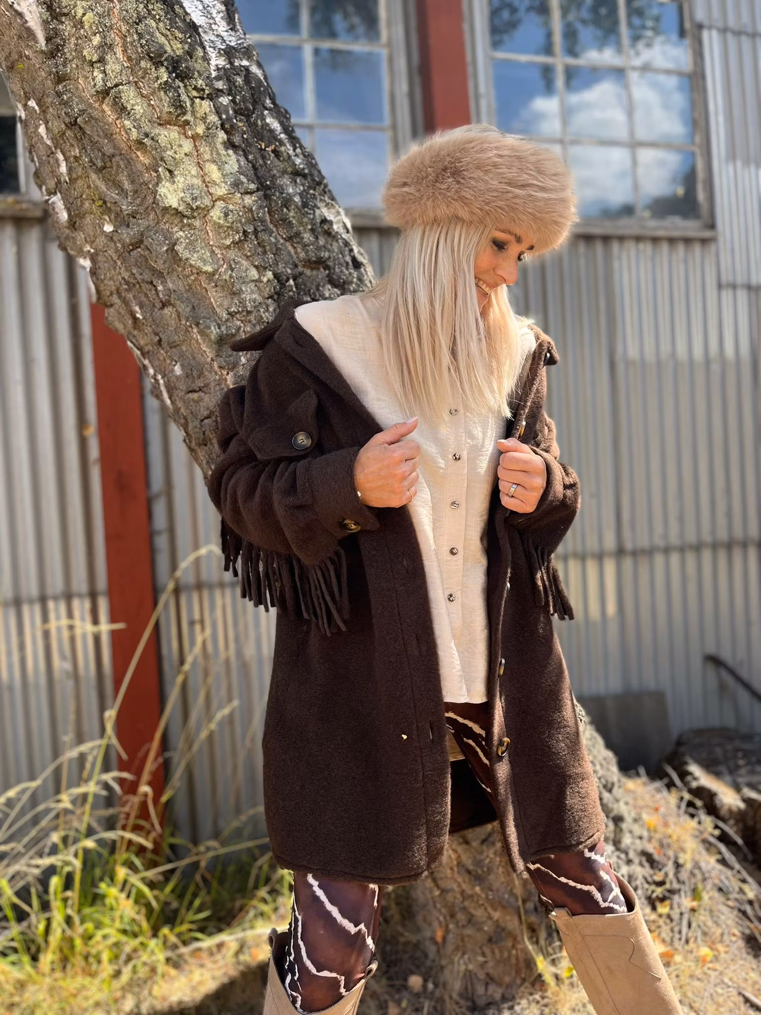 Dutton fleece jacka brun
