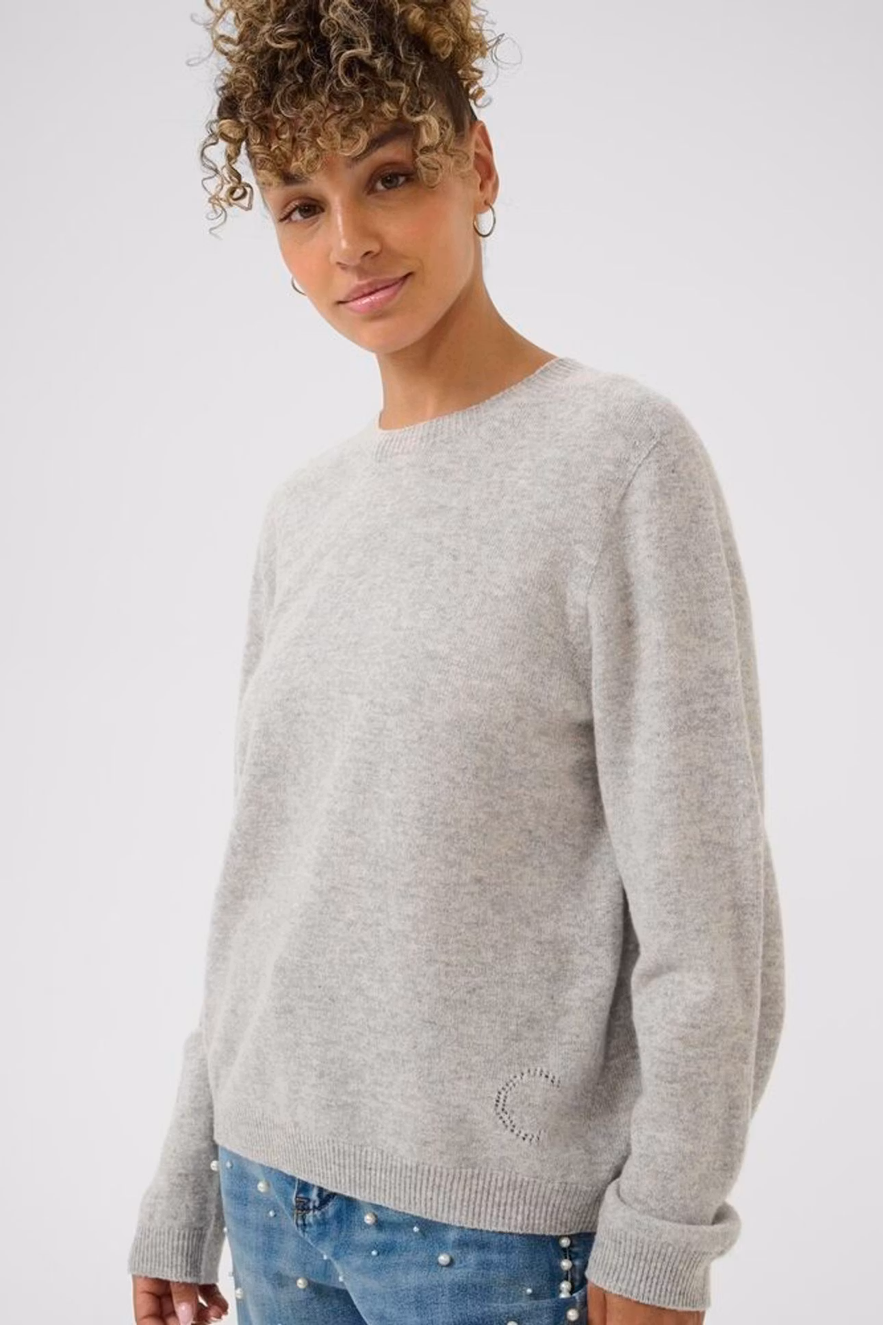 Mela ulltröja ljusgrå melange