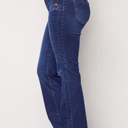 Como flare button jeans dark denim