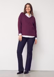 Como flare button jeans unwashed denim